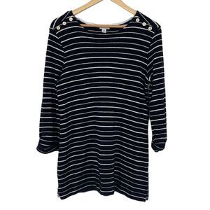Croft & Barrow black and white striped tunic top size medium